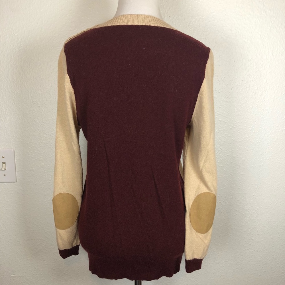 J. Crew colorblock elbow patch sweater medium